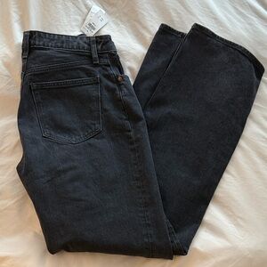 NWT Abercrombie Curve Love High Rise 90s Relaxed Jean in Black Size 27 Long